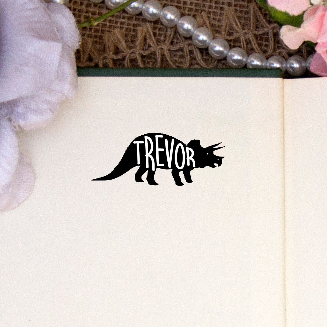 Personalized Kids Name Stamp - Trevor Dinosaur – Stamp Out