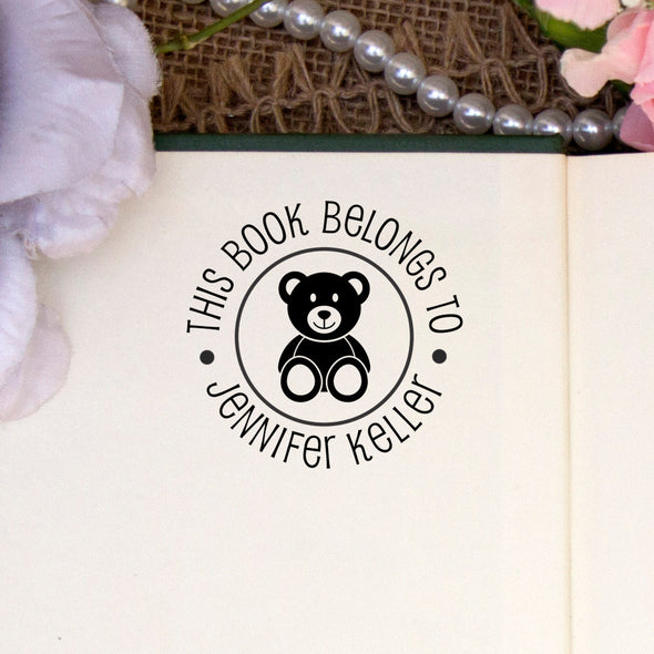 Personalized Book Belongs to Stamp - "Jennifer Keller" Bear