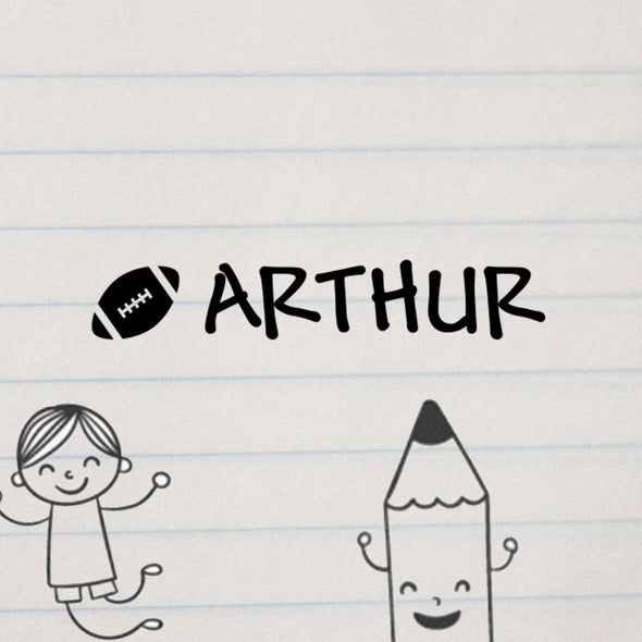 Personalized Kids Name Stamp - "Arthur" Football