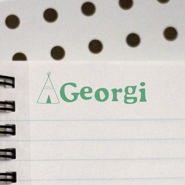 Personalized Kids Name Stamp - "Georgi" TeePee