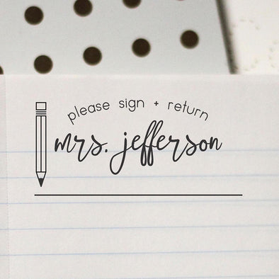 Please Sign & Return Teacher Stamp