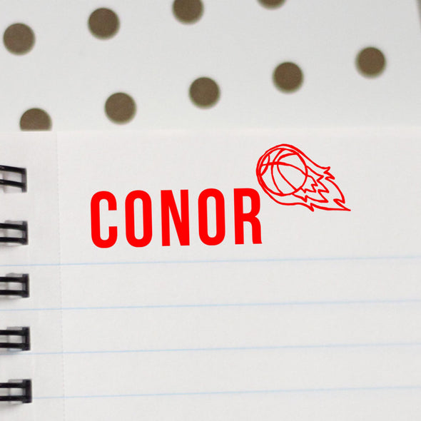 Personalized Kids Name Stamp - "Conor" Basketball