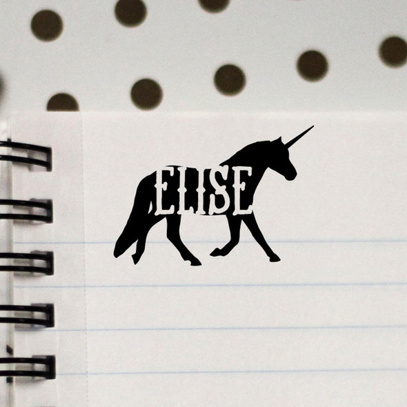 Personalized Kids Name Stamp - "Elise" Unicorn