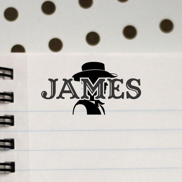 Personalized Kids Name Stamp - "James" Cowboy