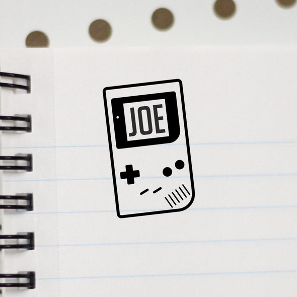 Personalized Kids Name Stamp - "Joe" GameBoy
