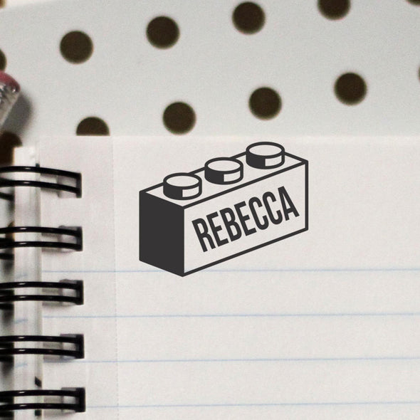 Personalized Kids Name Stamp - "Rebecca" Lego