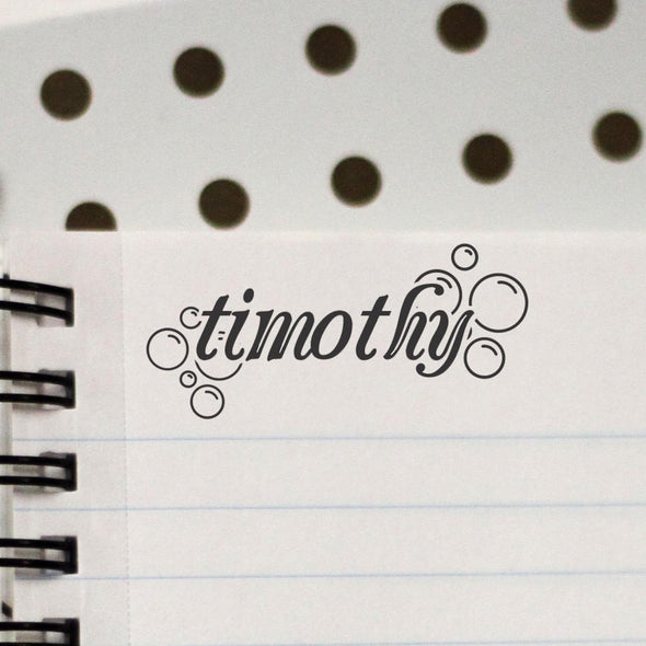 Personalized Kids Name Stamp - "Timothy" Bubbles