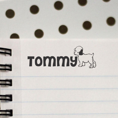 Personalized Kids Name Stamp - "Tommy" Puppy
