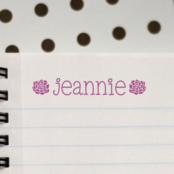 Personalized Kids Name Stamp - "Jeanie" Succulents