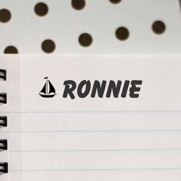 Personalized Kids Name Stamp - "Ronnie" Ship