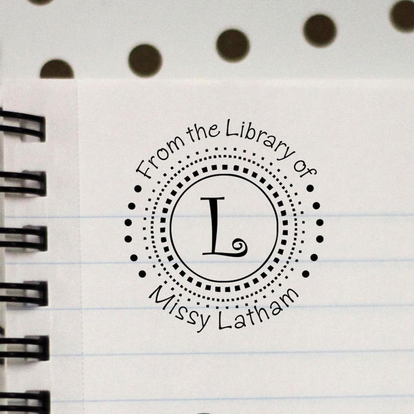 Personalized Teacher Library Stamp, "Miss Latham"
