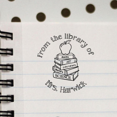 From The Library Of Personalized Teacher Stamp