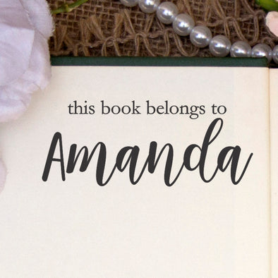 This Book Belongs to Stamp, Custom Library Stamp, "Amanda"