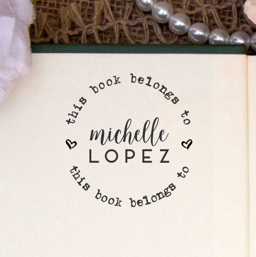 This Book Belongs to Stamp, Custom Library Stamp, Michelle Lopez – Stamp  Out