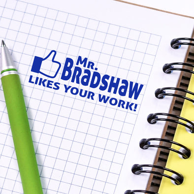 Facebook Like Stamp, Custom Teacher Stamp, Personalized Teacher Stamp "Mr Bradshaw"
