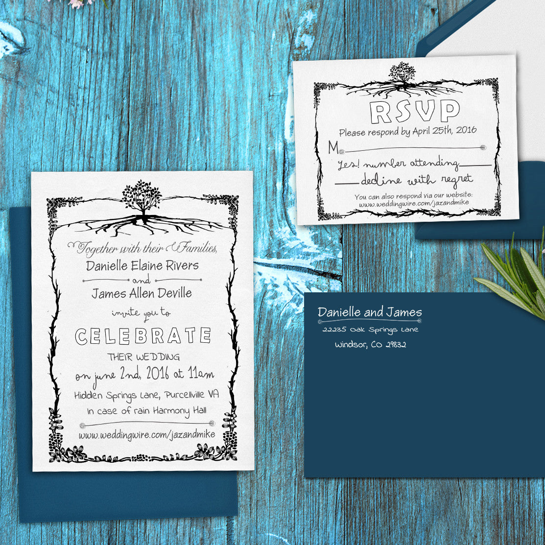 Rustic Wedding Stamps - Rustic Country Wedding Invitations