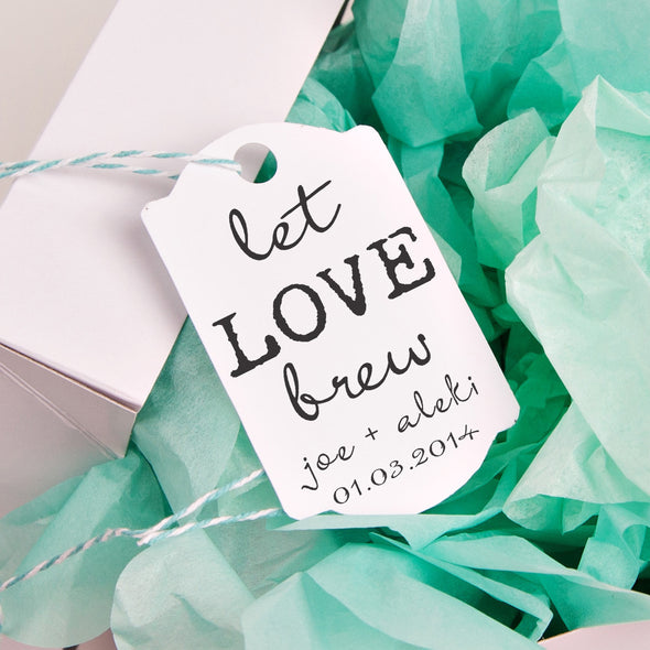 Let Love Brew "Joe & Aleki Wedding Favor Stamp