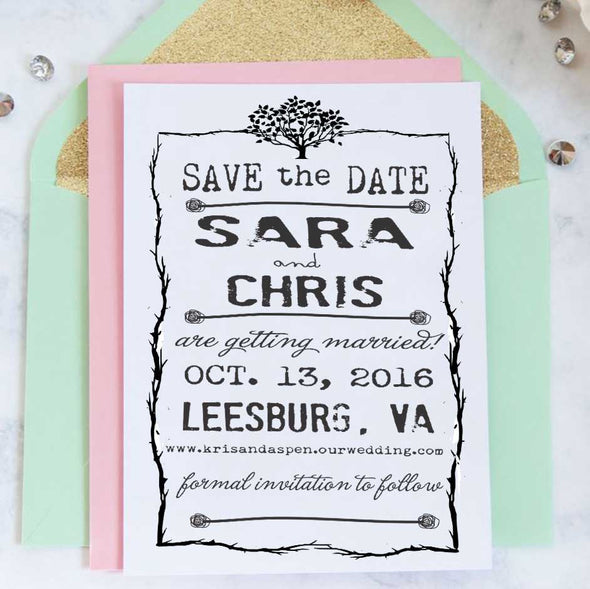 Save the Date Stamp "Sara & Chris"