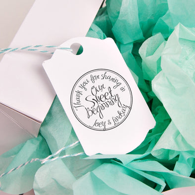 Thank You for Sharing our Sweet Beginning "Joey & Lindsay" Wedding Favor Stamp