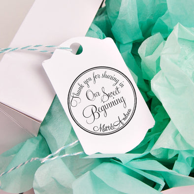 Thank You for Sharing Our Sweet Beginning "Matt & Andrea" Wedding Favor Stamp