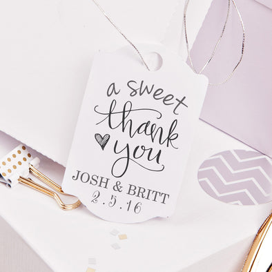 A Sweet Thank You "Josh & Britt" Wedding Favor Stamp