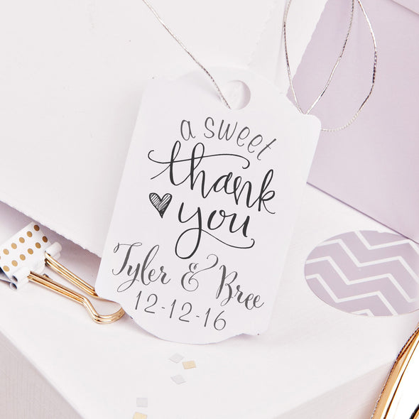 A Sweet Thank You "Tyler & Bree" Wedding Favor Stamp