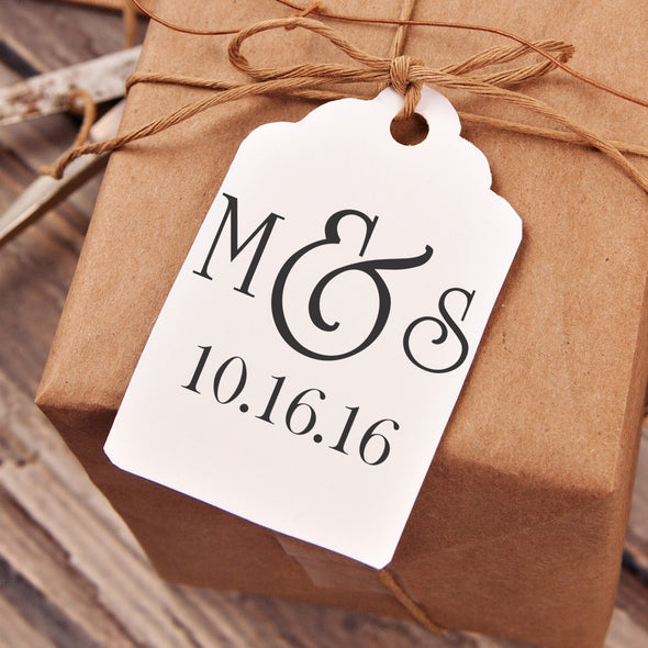 "M&S" & Date Wedding Favor Stamp