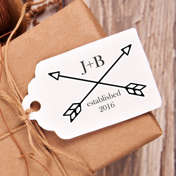 "J+B" Arrows Wedding Favor Stamp