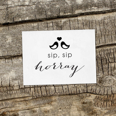 Sip, Sip Horray Wedding Favor Stamp