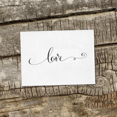 Love with Swirl Wedding Favor Stamp