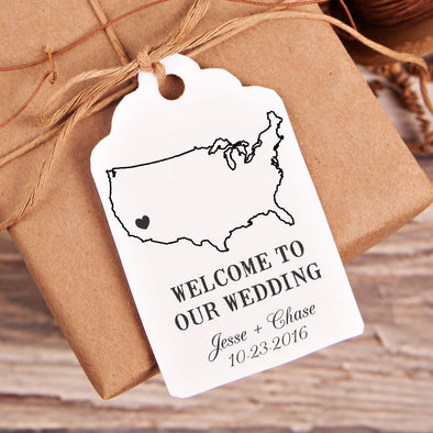 Welcome to Our Wedding "Jesse & Chase"  Wedding Favor Stamp