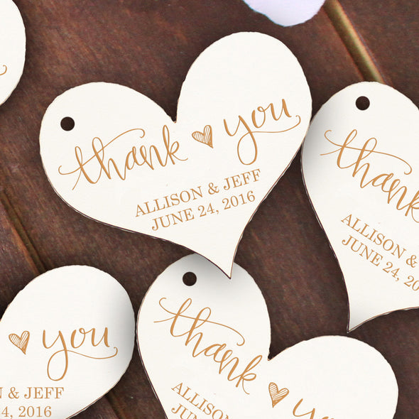 Wedding Wood Cut Outs "Thank You Hearts" -  Set of 25