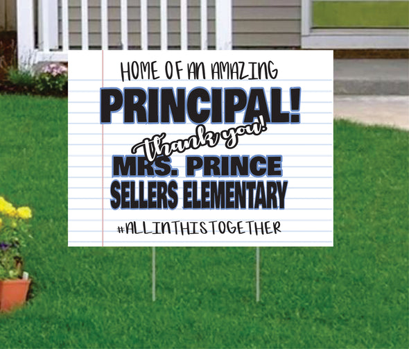 Principal Yard Signs Chalkboard Teacher Appreciation Yard Sign