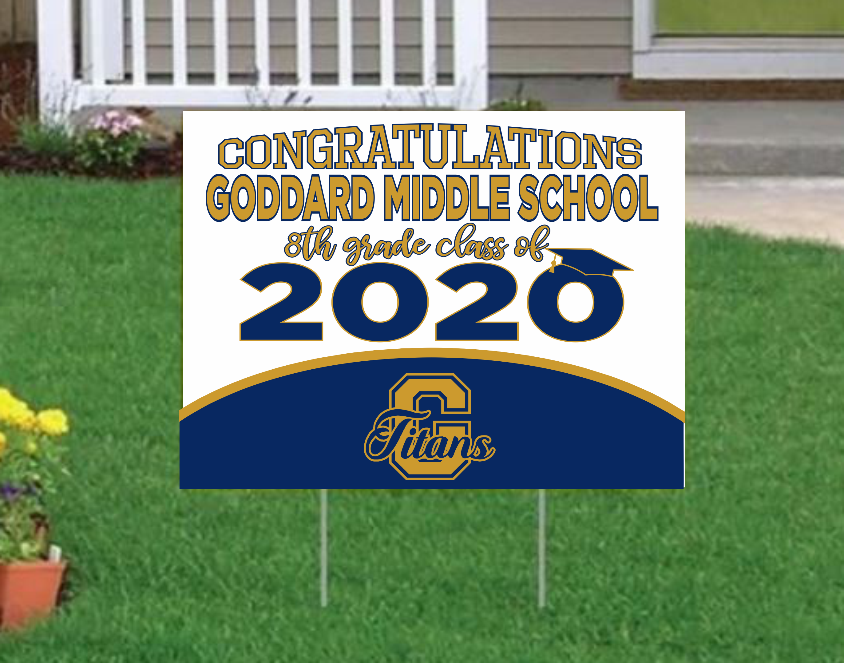 8th Grade Graduation Sign Personalized Stamp Out