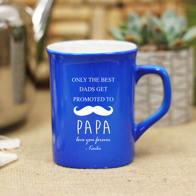 Promoted to Papa, Mustache, Ceramic Mug