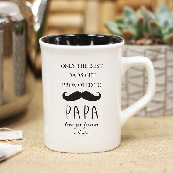 Promoted to Papa, Mustache, Ceramic Mug