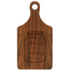 Custom Paddle Cutting Board With Mason Jar