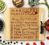 Cute Personalized Cutting Board With Family Rules