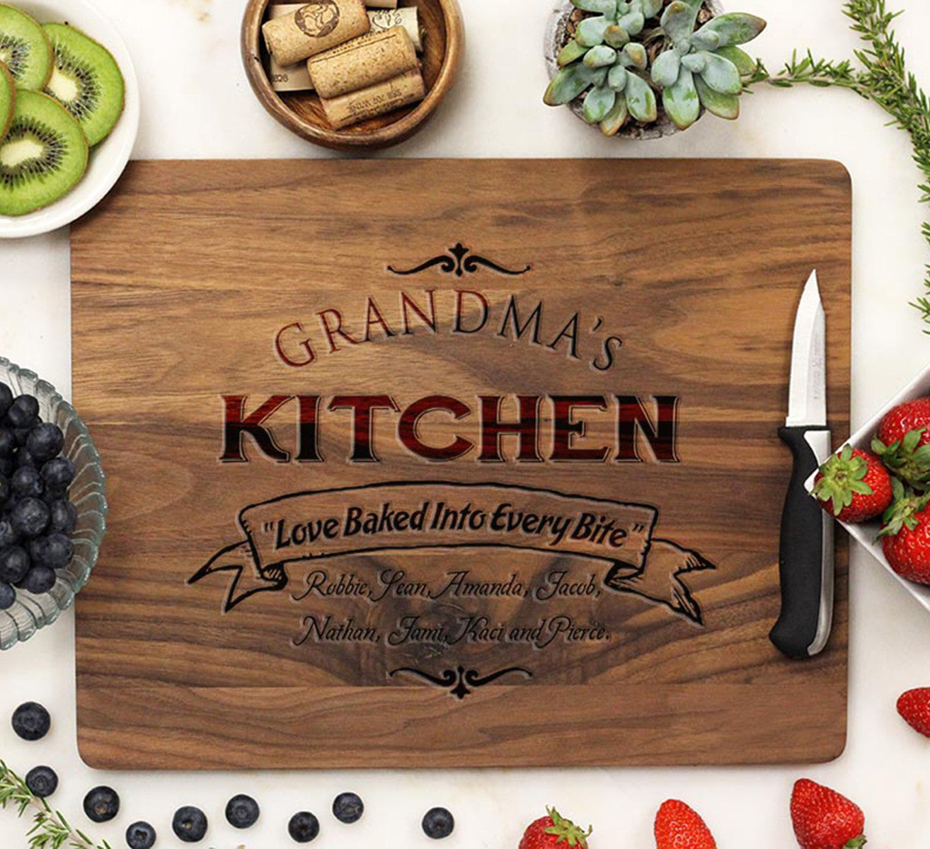 Grandma's Kitchen Personalized Cutting Board - Yippee Daisy