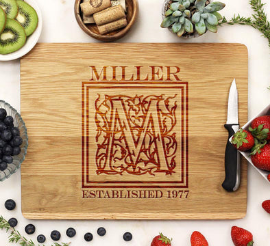 Cutting Board "Miller Floral Initial"