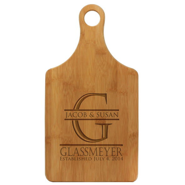 Personalized Paddle Cutting Board With First Names