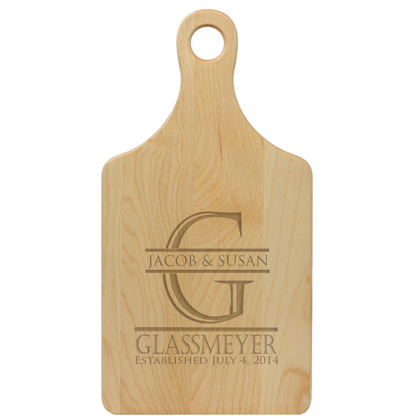 Personalized Paddle Cutting Board With First Names