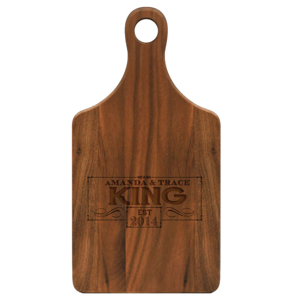 Paddle Cutting Board "King - Fancy Border"