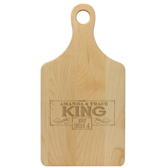 Paddle Cutting Board "King - Fancy Border"