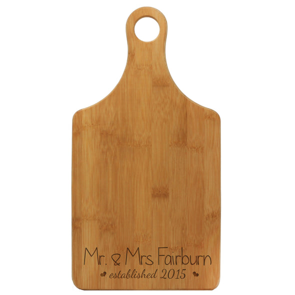 Paddle Cutting Board "Mr & Mrs Fairburn"