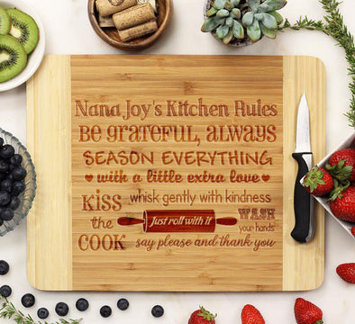 Cutting Board "Nana Joy's Kitchen Rules"