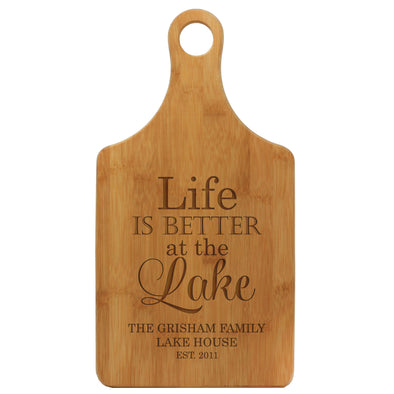 Paddle Cutting Board "Life is Better at the Lake"