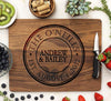 Wooden Cutting Board With Established Date Circle Design