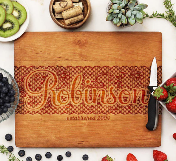 Cutting Board "Robinson Lace Design"