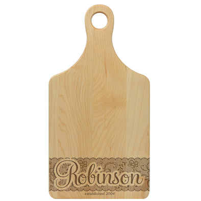 Paddle Cutting Board "Robinson Lace Design"
